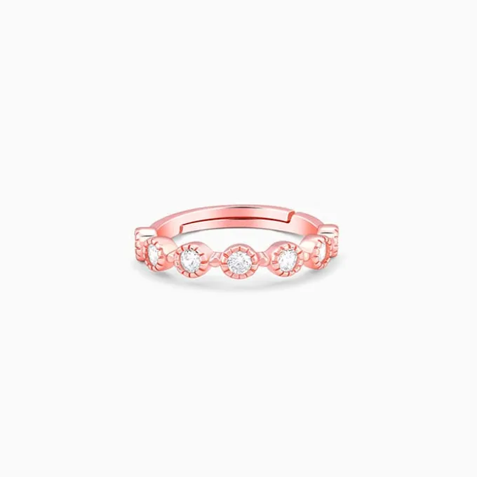 Rose Gold Zircon Melange Ring (Size 12)