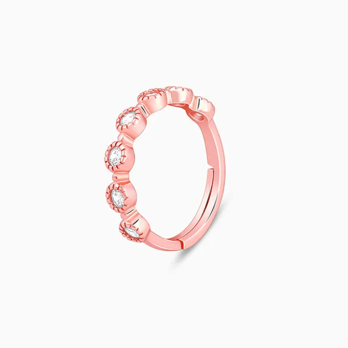 Rose Gold Zircon Melange Ring (Size 12)