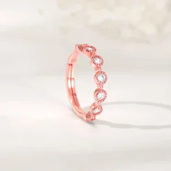 Rose Gold Zircon Melange Ring (Size 12)