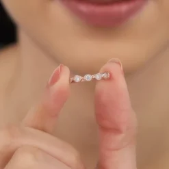 Rose Gold Zircon Melange Ring (Size 12)