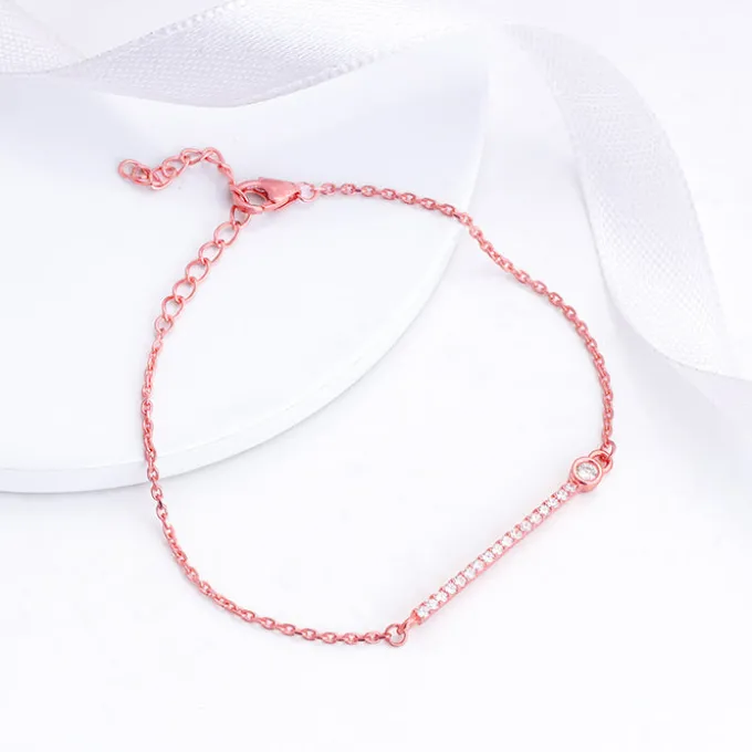 Rose Gold Zircon Minimal Bracelet
