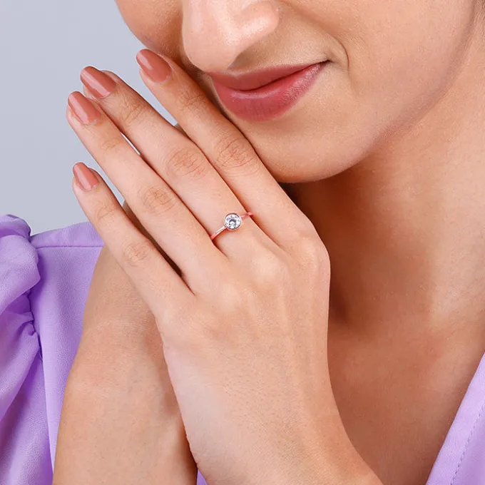 Rose Gold Zircon Shine Ring