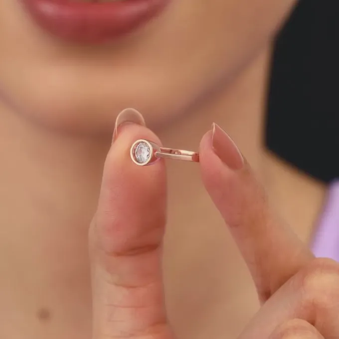 Rose Gold Zircon Shine Ring