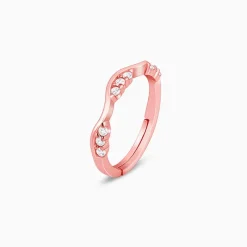 Rose Gold Zircon Tune of Wave Ring