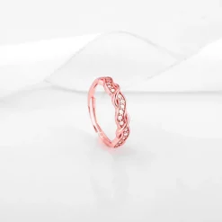 Rose Gold Zircon Winding Wave Ring