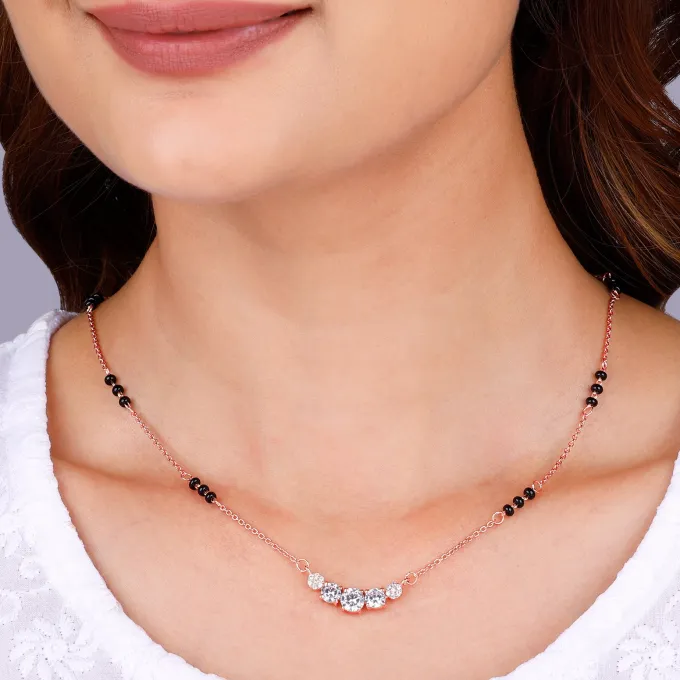 Rose Gold Zirconia Elegance Mangalsutra