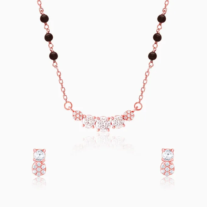 Rose Gold Zirconia Elegance Mangalsutra Set