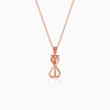 Rose Gold Zirconia Infinity Pendant With Link Chain