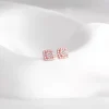 Rose Gold Zirconia Square Earrings