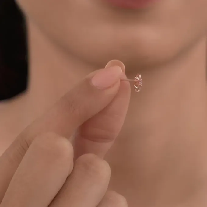 Rose Gold Zyra Ear Piercings
