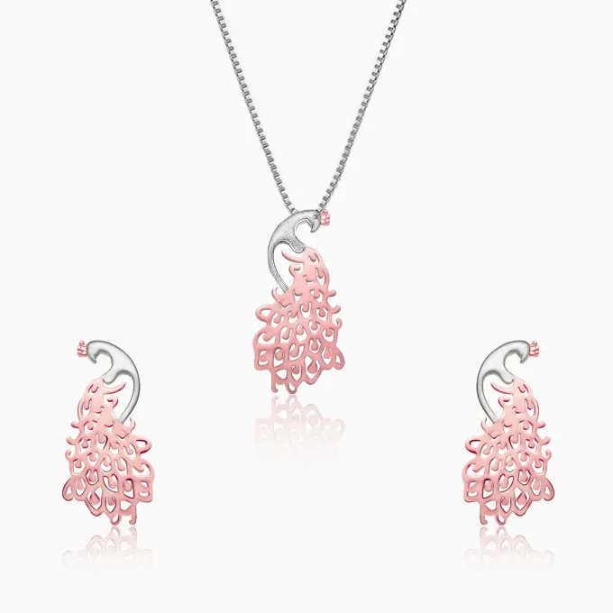 Royal Peacock Set with Box Chain