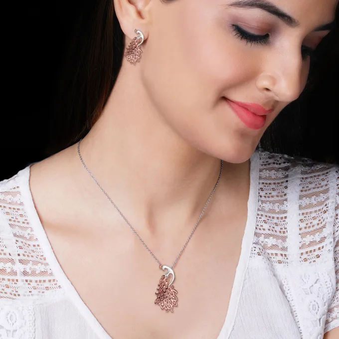 Royal Peacock Set with Box Chain