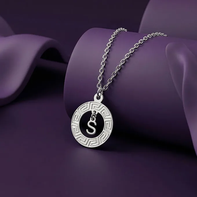 Silver Personalised The Letter Initial Necklace