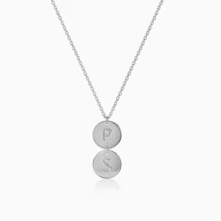 Silver Personalised The Pair Initial Necklace