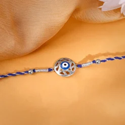 Silver Admiring Evil Eye Rakhi