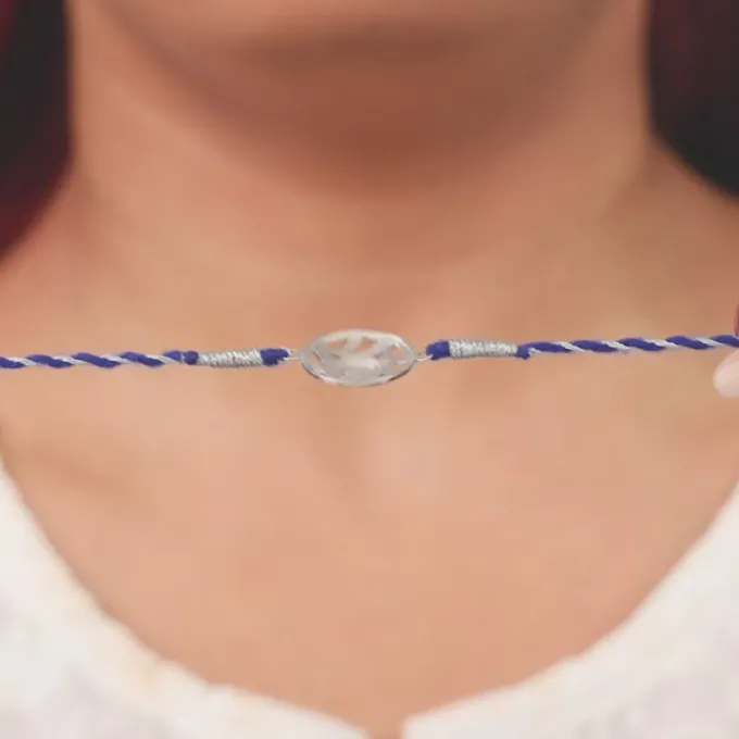 Silver Admiring Evil Eye Rakhi
