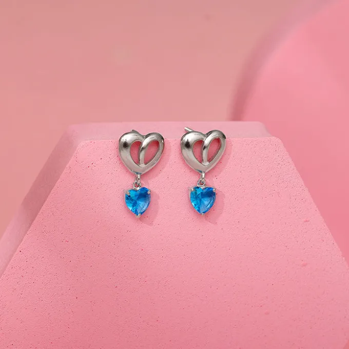 Silver Adore Love Earrings