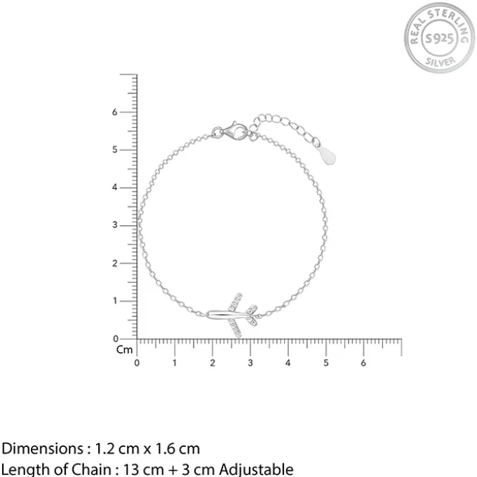 Silver Aeroplane Kids Bracelet (0-18 months)