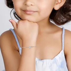 Silver Aeroplane Kids Bracelet (0-18 months)