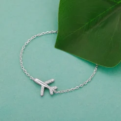 Silver Aeroplane Kids Bracelet (0-18 months)