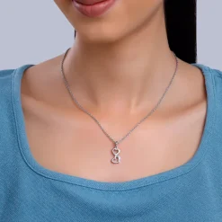 Silver All Hearts Pendant With Link Chain