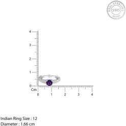 Silver Amethyst Crown Ring