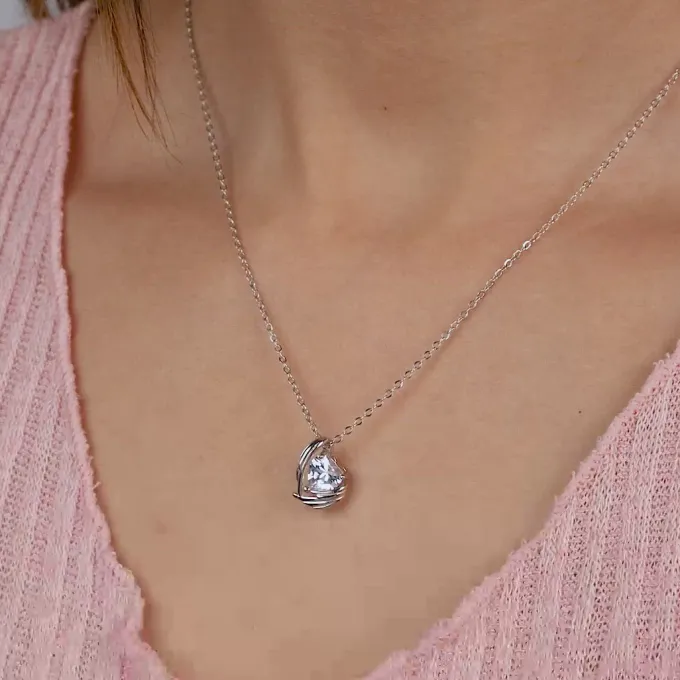 Silver Angel Wings of Protection Necklace