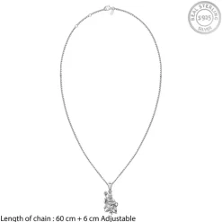 Silver Anjaneya Pendant With Box Chain For Him