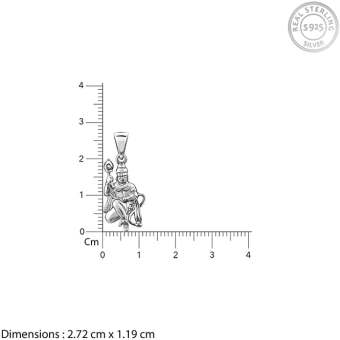 Silver Anjaneya Pendant With Box Chain For Him