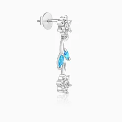 Silver Aqua Blue Floral Set