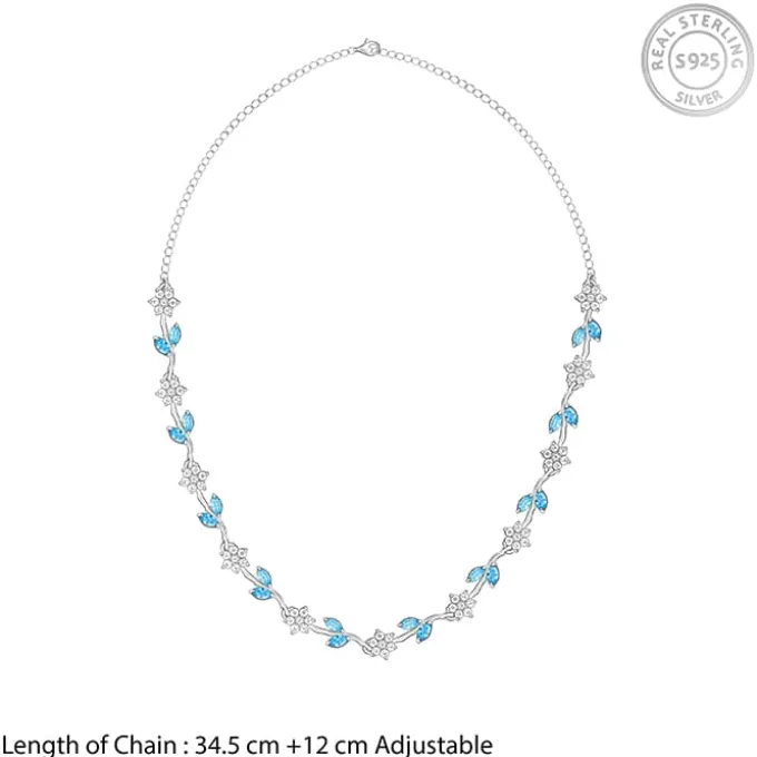 Silver Aqua Blue Floral Set