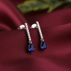 Silver Aqua Drop Earrings