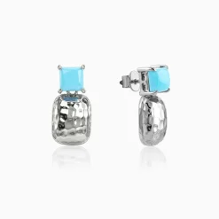 Silver Arbor Hammered Drop Earrings