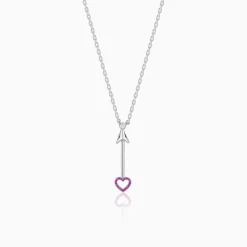 Silver Arrow of Love Necklace