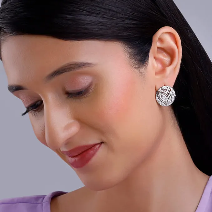 Silver Art Nouveau Earrings
