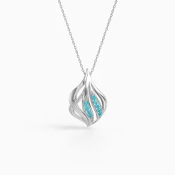 Silver Artemisia Pendant with Link Chain