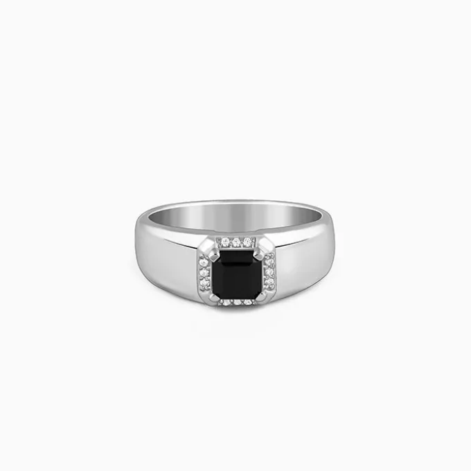 Silver Asphalt Ring For Him