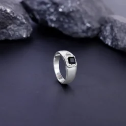 Silver Asphalt Ring For Him