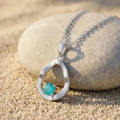 Silver Asteria Pendant with Link Chain