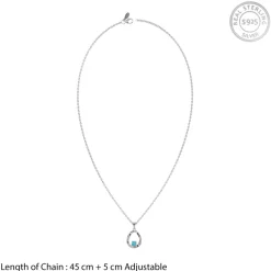 Silver Asteria Pendant with Link Chain