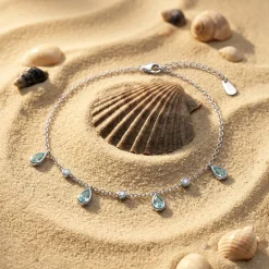 Silver Asterope Anklet