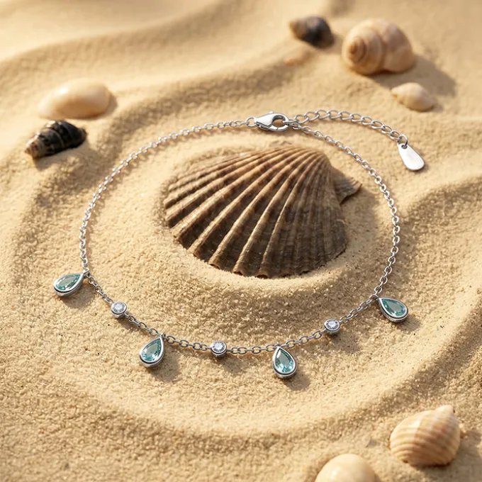 Silver Asterope Anklet
