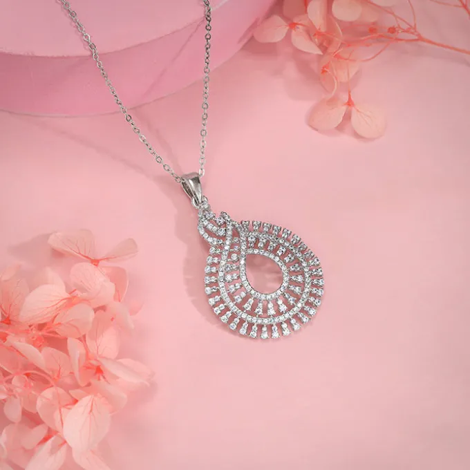Silver Aurelia Pendant With Link Chain