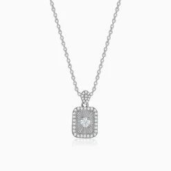 Silver Aurelia Starburst Locket Pendant With Link Chain