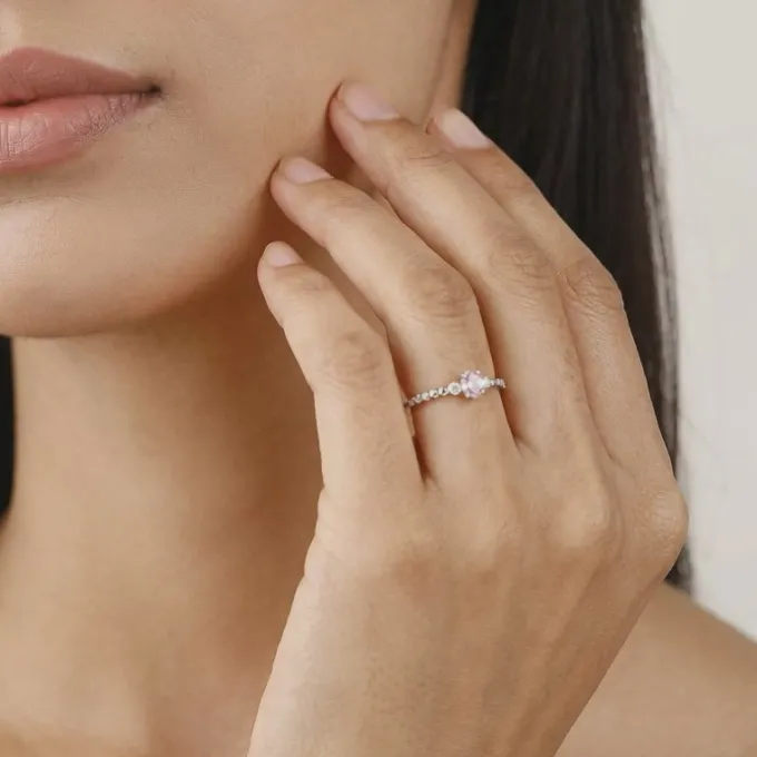 Silver Aurora Marquis Ring