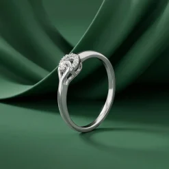 Silver Aurora Pear Ring