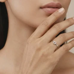 Silver Aurora Pear Ring