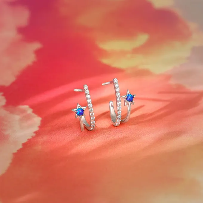 Silver Azure Aura Earrings