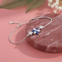 Silver Azure Bloom Bracelet