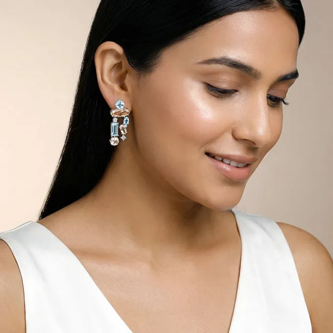 Silver Azure Blush Drop Earrings